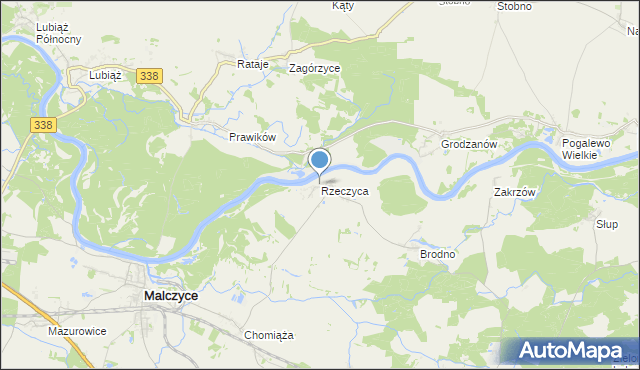 mapa Rzeczyca, Rzeczyca gmina Środa Śląska na mapie Targeo